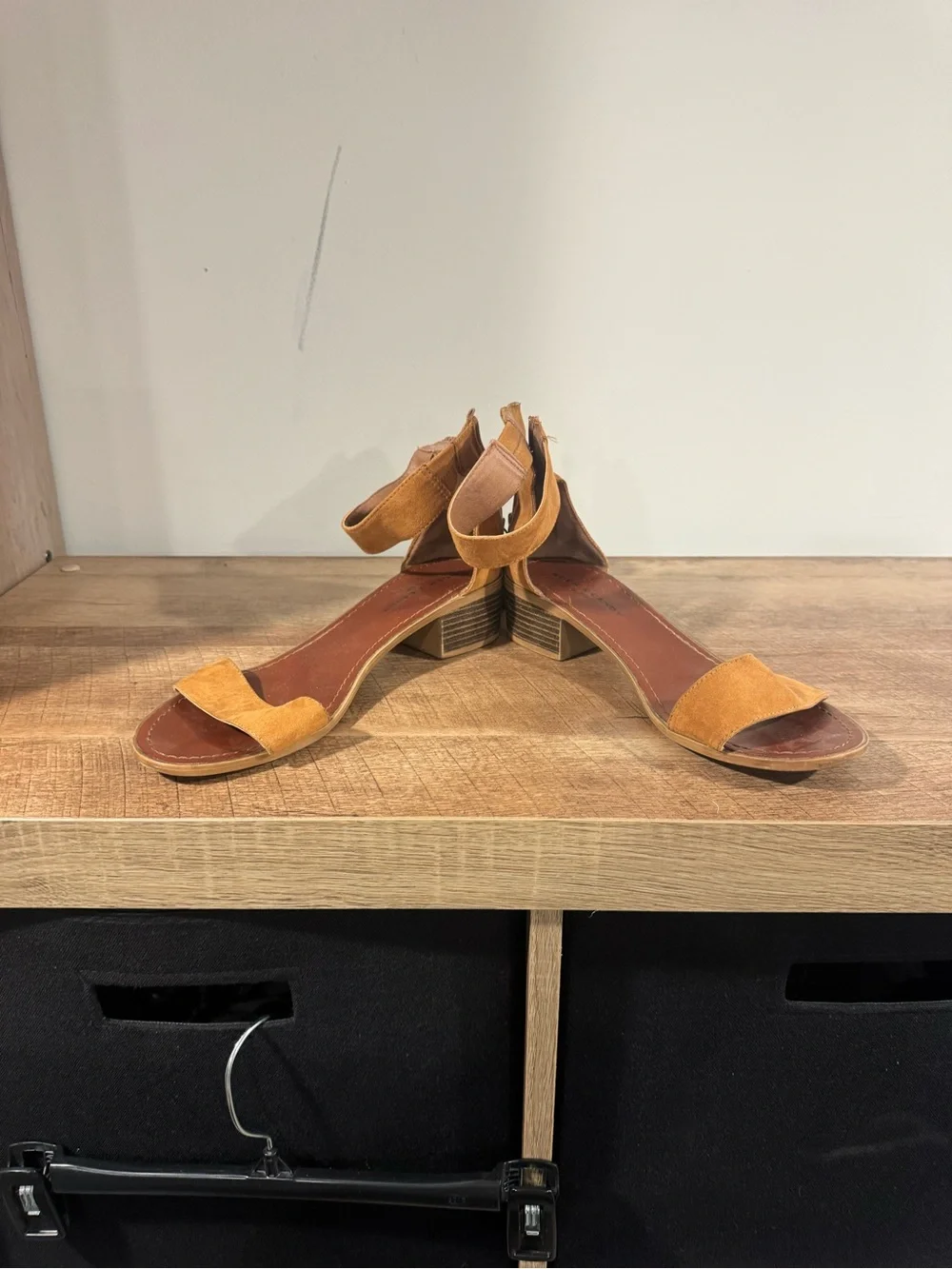 Rock & Candy Suede Tassel Ankle-Strap Sandals in Tan